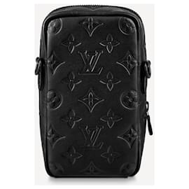 Louis Vuitton-Pochette portable doublée LV pour téléphone-Noir