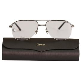 CARTIER EYEWEAR PILOT PER UOMO REF T8100932 Argento