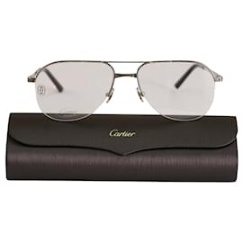 Cartier-PILOTO DE ÓCULOS CARTIER PARA HOMENS REF T8100932-Prata