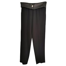 Sandro Gürtelhose aus Leder Schwarz Schwarz