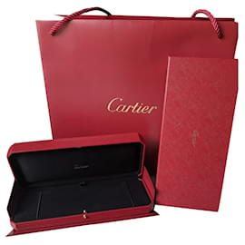 Cartier-Cartier flexible bracelet bangle watch long lined box paper bag-Red