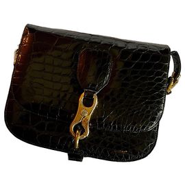 Céline Black Alligator Leather Handbag Black