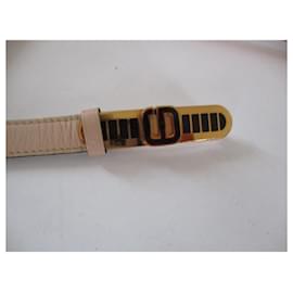 Christian Dior-Cintura sottile in pelle beige, 75.-Beige