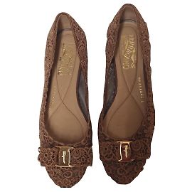 Salvatore Ferragamo Sapatilhas de ballet Marrom