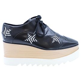 Stella Mc Cartney Stella McCartney Derby Elyse Star Platform Stringata in Pelle Nera Nero