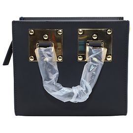 Borsa Sophie Hulme Mini Box Albion in pelle nera Nero