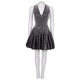 Christian Dior-Dress with decorative trim-Black