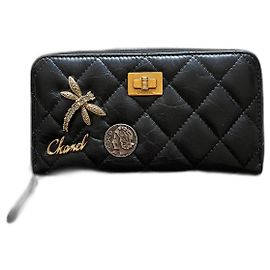 Billetera de Chanel 2.55 Amuletos de la suerte Negro
