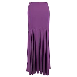 Roberto Cavalli-Roberto Cavalli long skirt in purple satin-Purple