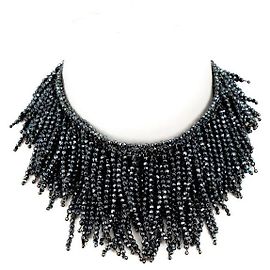 Brunello Cucinelli choker in jet black beaded strands Black