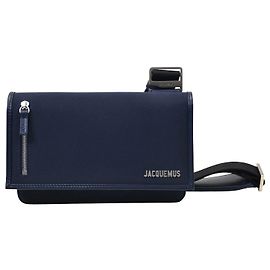 Jacquemus Le Messageru Bag in Blue Canvas Blue