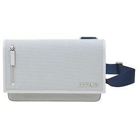 Jacquemus Bolso Le Messageru de Lona Gris Gris