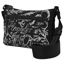 Alexander Mcqueen-Phone Bag in Black Canvas-Black