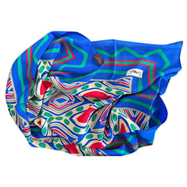 Yves Saint Laurent-Écharpe en soie-Multicolore