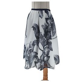 Jupe midi Lawrence Grey blanche et bleue Blanc Bleu