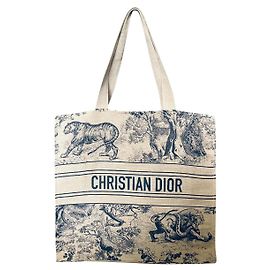Cabas / tote bag Christian Dior Riviera Beige Bleu Marine