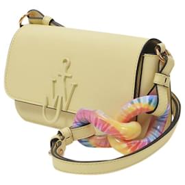JW Anderson-Tie Dye Chain Baguette Anchor Bag in Yellow Leather-Yellow