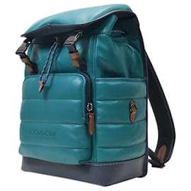 Coach-League Backpack in Blue Leather-Blue