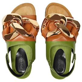 JW Anderson-Chain women | shoes | sandals in Brown Leather-Brown