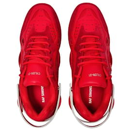 Raf Simons-Cylon 21 Baskets in Red Microfiber-Red