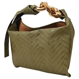 JW Anderson-Small Chain Hobo in Green Leather-Green,Khaki