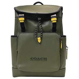 Coach-League Backpack in Green Leather-Green