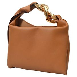 JW Anderson Borsa Hobo Piccola Catena in Pelle Marrone Marrone
