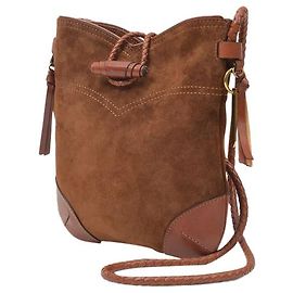 Isabel Marant Bolsa Tag em Couro Marrom Marrom