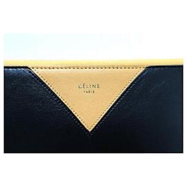 Céline-[Used] Celine Bag Ladies Clutch Bag Mini Black Beige Bicolor Leather-Black