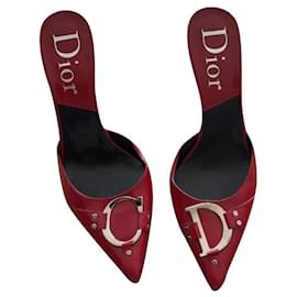Dior-Pantoletten Jahrgang-Rot