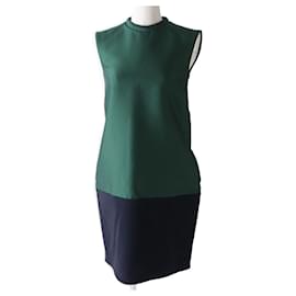 Céline-[Used] Celine Phoebe period Ladies bicolor sleeveless dress / dress Green x Navy 34-Green,Navy blue