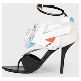 Off White-corredor blanco 100 zapatillas-sandalias de piel híbrida-Negro,Blanco,Multicolor,Naranja,Azul claro
