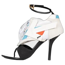Off White-corredor blanco 100 zapatillas-sandalias de piel híbrida-Negro,Blanco,Multicolor,Naranja,Azul claro