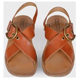 Marc Jacobs SANDALES À BOUCLE EN CUIR Marron