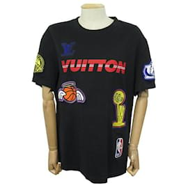Louis Vuitton-NOVA CAMISETA NBA LOUIS VUITTON MULTI LOGOTIPO 1NO8XEB-T 38 Tênis M BLACK COTTON-Preto