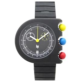 Lip-NEW LIP MACH WATCH 2000 42MM CHRONOGRAPH QUARTZ BRUSHED STEEL NEW WATCH-Black