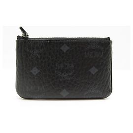 NEW MCM POUCH KEY HOLDER CANVAS VISETOS MXKCSSX01I6001 POUCH KEY HOLDER Black