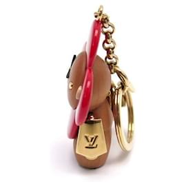 Louis Vuitton-NEW LOUIS VUITTON VIVIENNE M KEY RING63077 WOOD & RESIN RED KEY CHAIN-Red