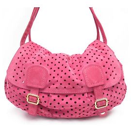 SAC A MAIN SONIA RYKIEL EN DAIM PERFORE ROSE 40CM PINK SUEDE HAND BAG PURSE Rose