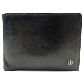 Montblanc MONBLANC WESTSIDE WALLET BLACK GRAINED LEATHER CARD HOLDER BLACK WALLET Black