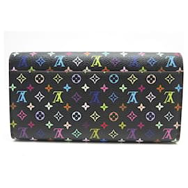 Louis Vuitton-NUOVO LOUIS VUITTON SARAH PORTAFOGLIO IN TELA MONOGRAM MULTICOLORE PORTAFOGLIO MURAKAMI-Nero