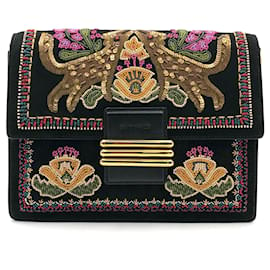 Etro-Etro-Tasche aus schwarzem Wildleder mit mehrfarbigen Pailletten und Perlen-Mehrfarben