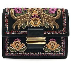 Sac Etro en daim noir avec sequins et perles multicolores Multicolore