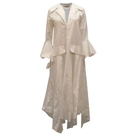 Khaite Tova Faltenkleid aus weißer Baumwolle Weiß