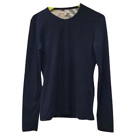 Pull Serafino bleu Burberry Bleu Marine