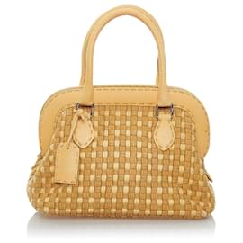 Fendi-Sac à main Fendi en cuir marron Selleria-Marron,Marron clair