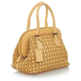 Fendi-Sac à main Fendi en cuir marron Selleria-Marron,Marron clair