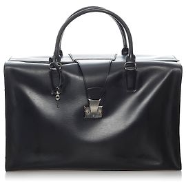 Bolso de viaje de cuero negro Cartier Negro