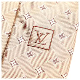 Louis Vuitton-Louis Vuitton Brown Silk Tie-Brown,Light brown