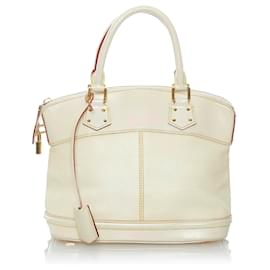 Louis Vuitton-Louis Vuitton White Suhali Lockit MM-White
